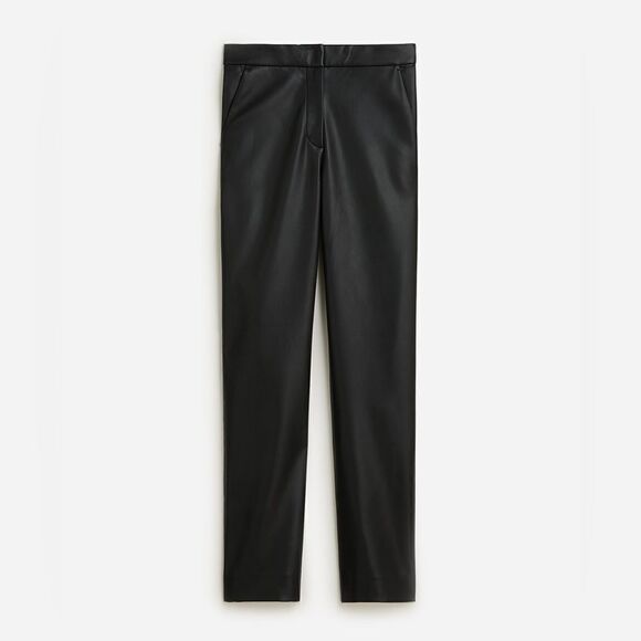 J Crew Faux Leather Kate Straight Leg Pants NWT - Picture 2 of 7